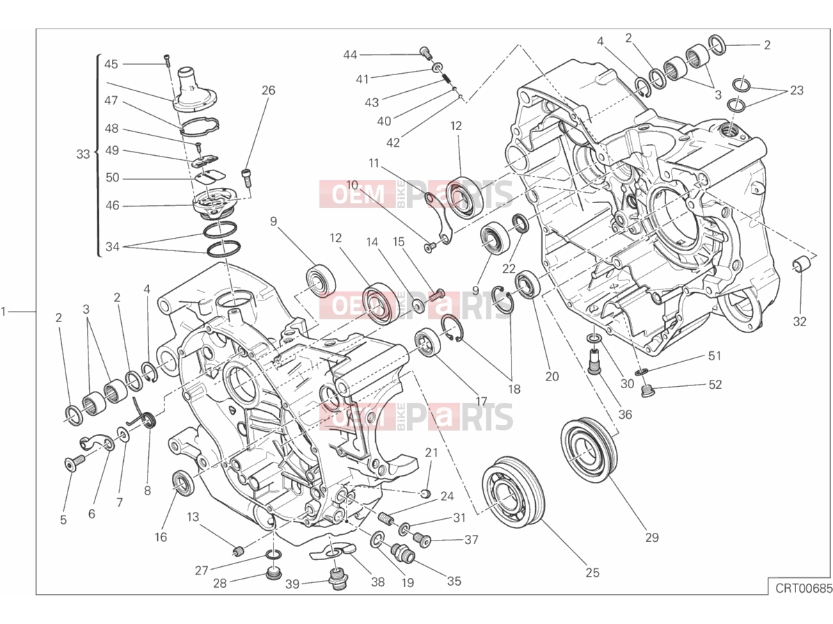 DUCATI 2016 Scrambler Icon COMPLETE HALF-CRANKCASES PAIR