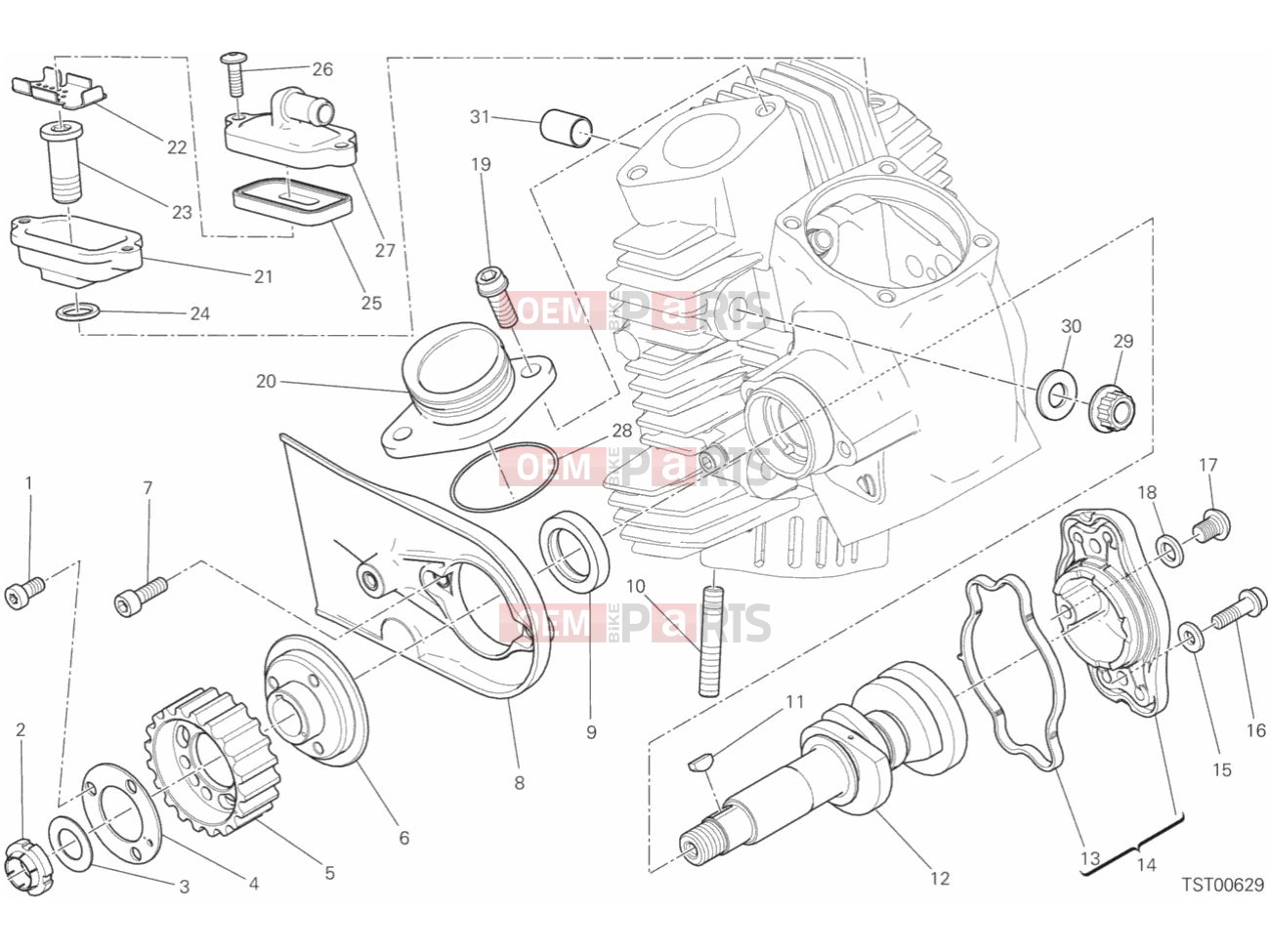 DUCATI 2019 Scrambler Desert Sled HORIZONTAL HEAD & TIMING SYSTEM
