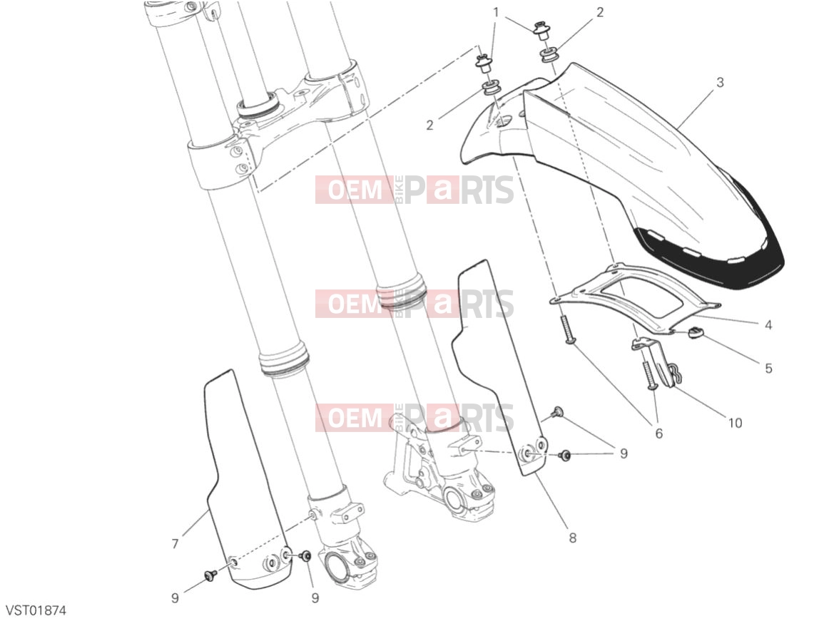 DUCATI 2019 Scrambler Desert Sled FRONT MUDGUARD