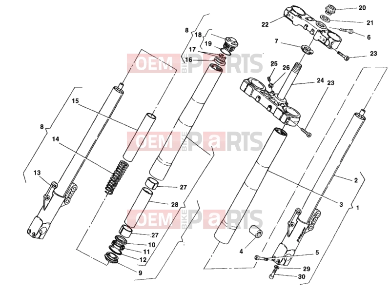 DUCATI 1999 Monster 600 Dark FRONT FORK » FRONT SUSPENSION