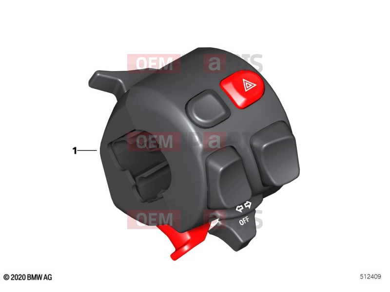 BMW Motorrad BMW 2020 C models C 400 X (0C09, 0C19) 61 | Multifunction switch left button black | Multifunction switch left button black