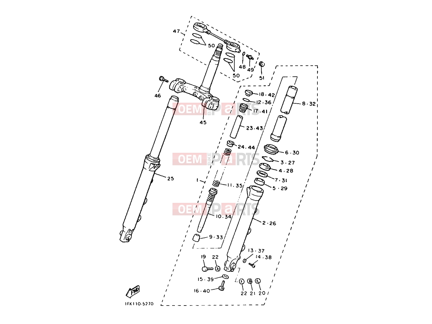 YAMAHA VMax 1200 VMX1200 (2EN) 1992 FRONT FORK