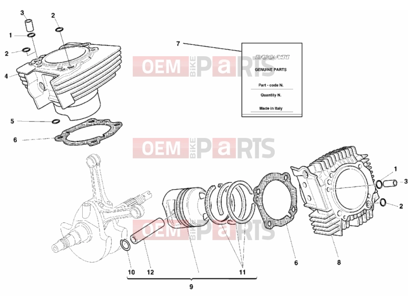 DUCATI 1999 Monster 750 Dark CYLINDER - PISTON » ENGINE CASE