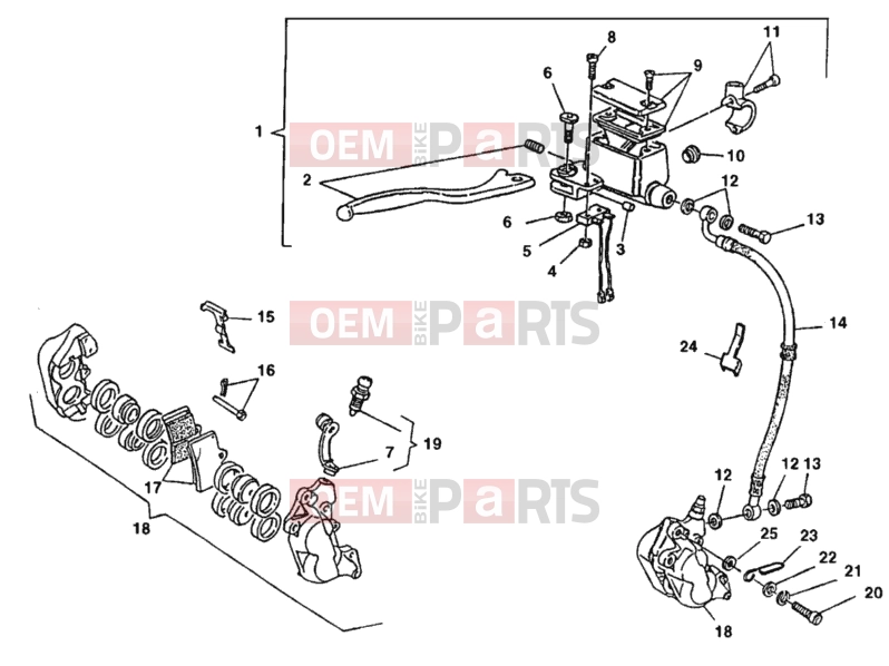 DUCATI 1998 Monster 600 FRONT BRAKE SYSTEM » BRAKING SYSTEM