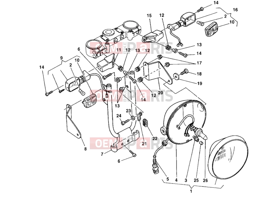 DUCATI 1998 Monster 600 Dark HEADLIGHT » LIGHTING SYSTEM