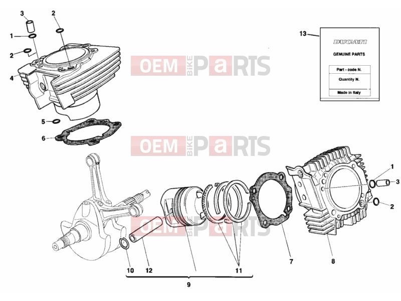 DUCATI 1998 Monster 600 Dark CYLINDER - PISTON » ENGINE CASE
