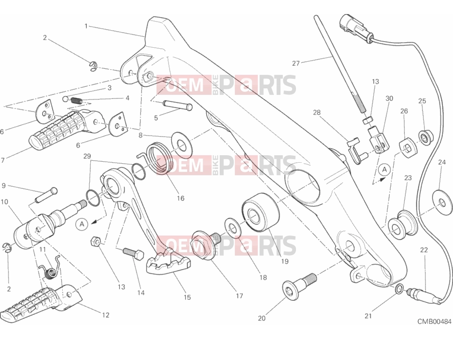 DUCATI 2017 Scrambler Icon FOOTRESTS, RIGHT