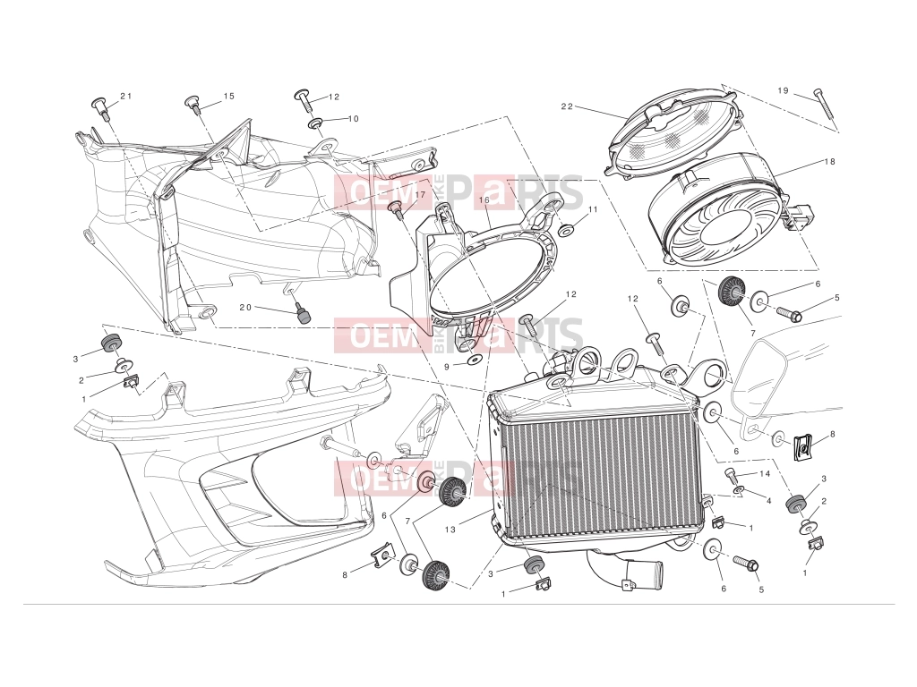 DUCATI 2012 Diavel Chromo Radiator (left)