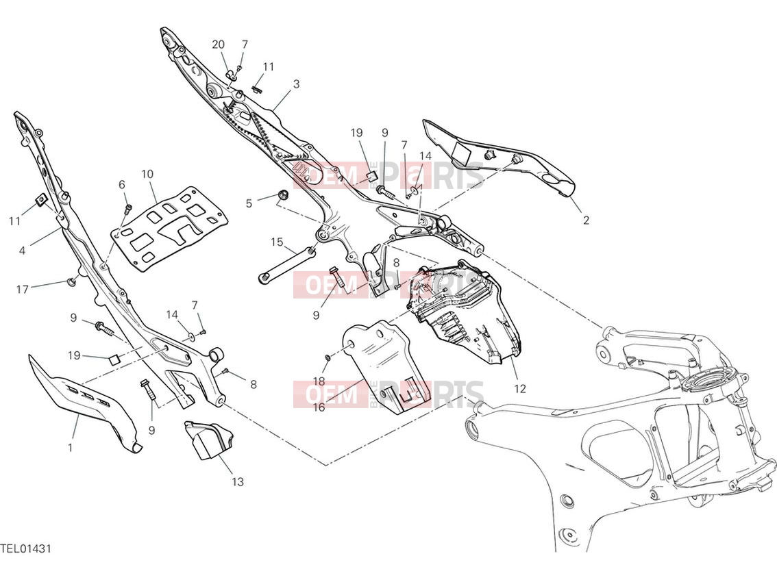 DUCATI 2024 Panigale V4 SP2 Rear subframe