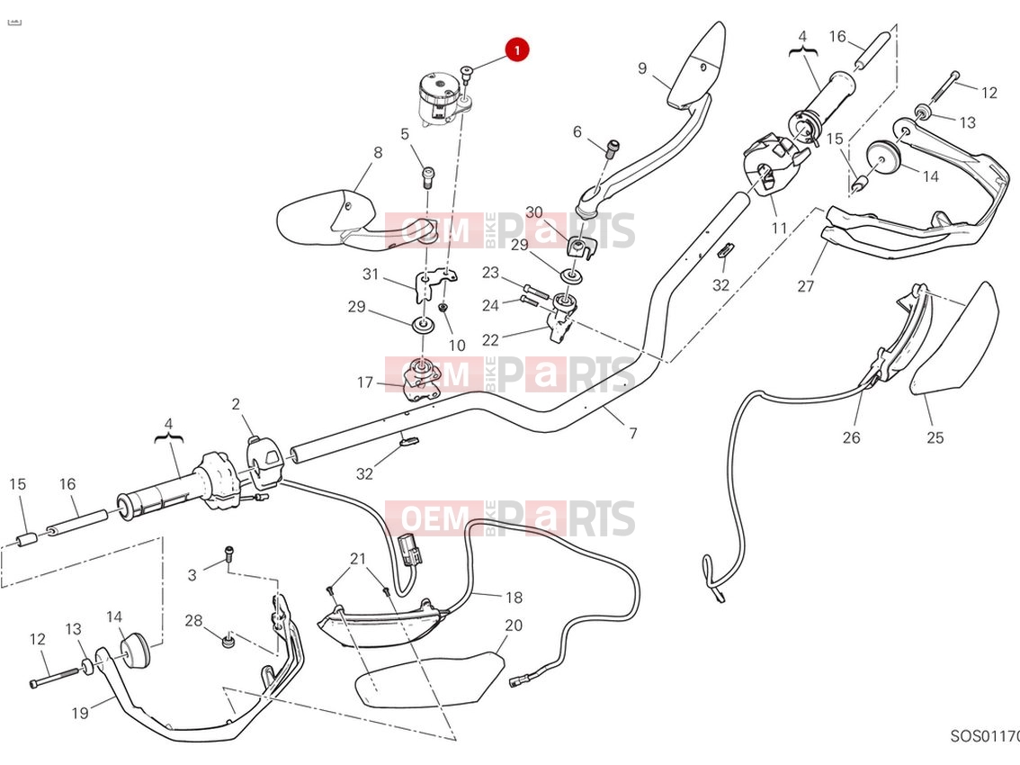 DUCATI 2024 Multistrada V2 S Handlebar