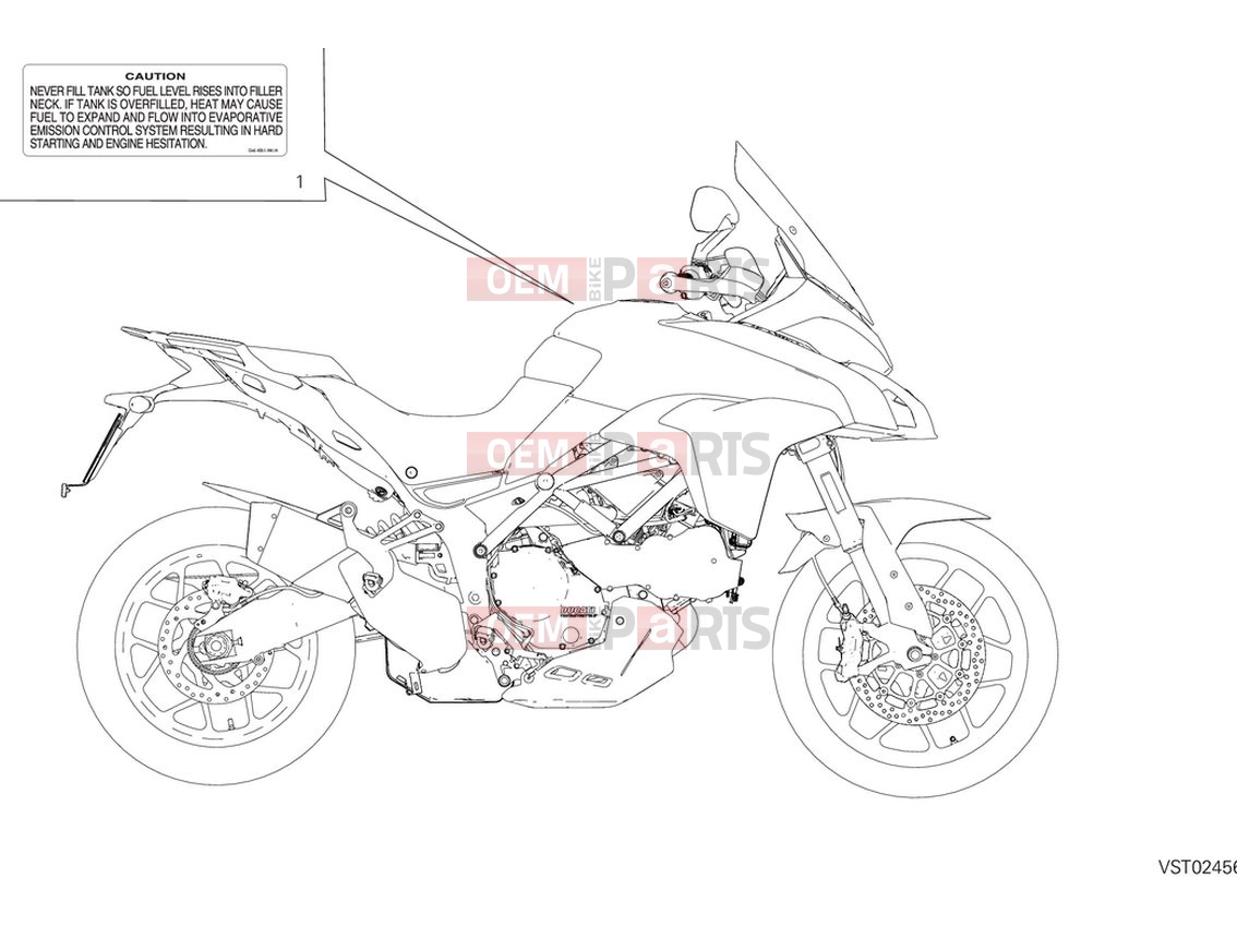DUCATI 2024 Multistrada V2 S Warning label