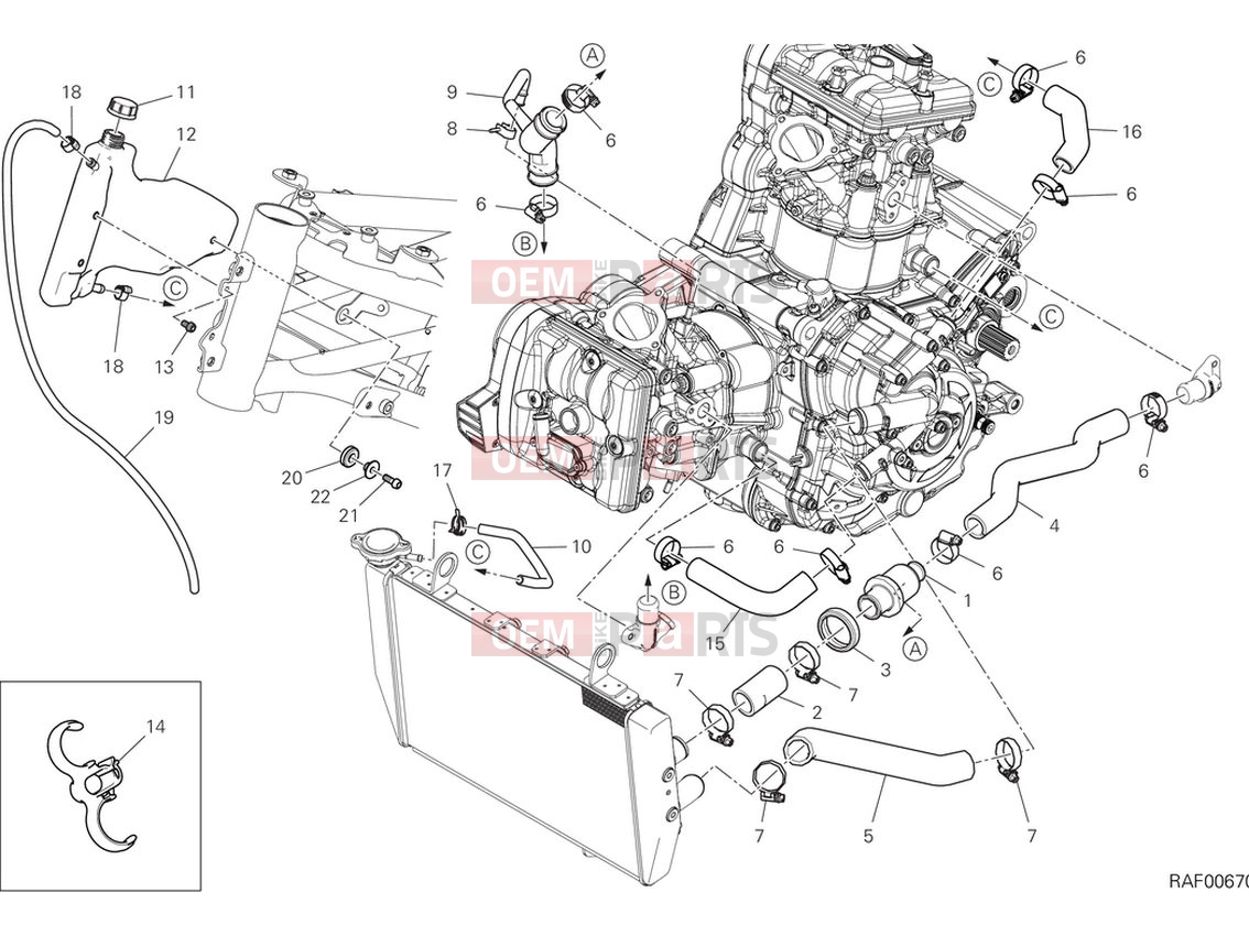 DUCATI 2024 Multistrada V2 Cooling circuit