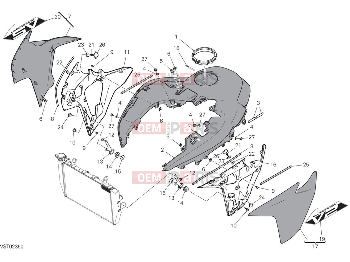 DUCATI 2024 Multistrada V2 Upper fairings