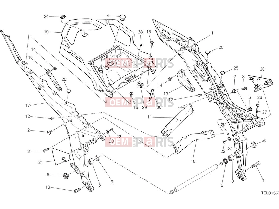 DUCATI 2024 Multistrada V2 Rear subframe