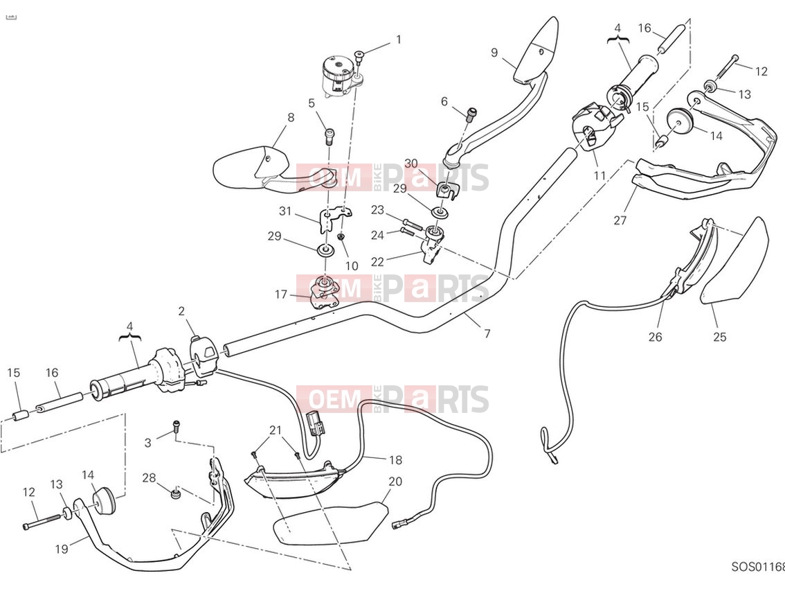 DUCATI 2024 Multistrada V2 Handlebar