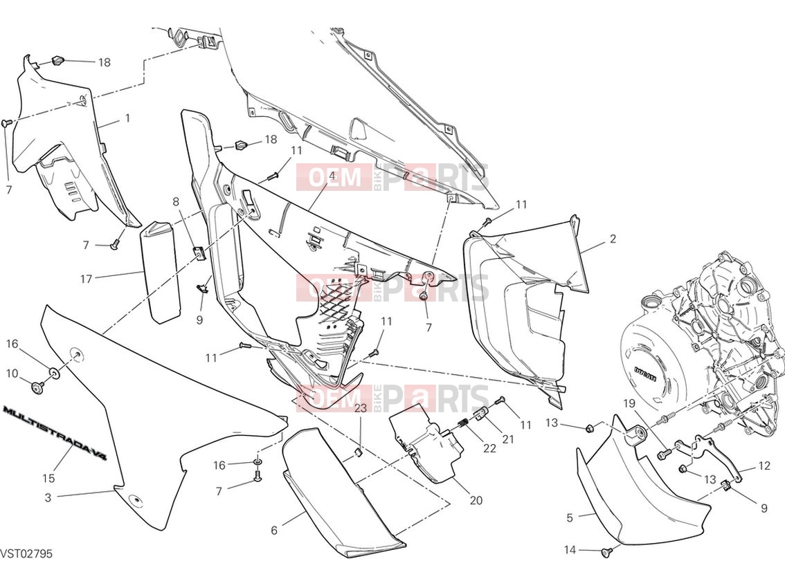 DUCATI 2024 Multistrada V4 Left side fairings