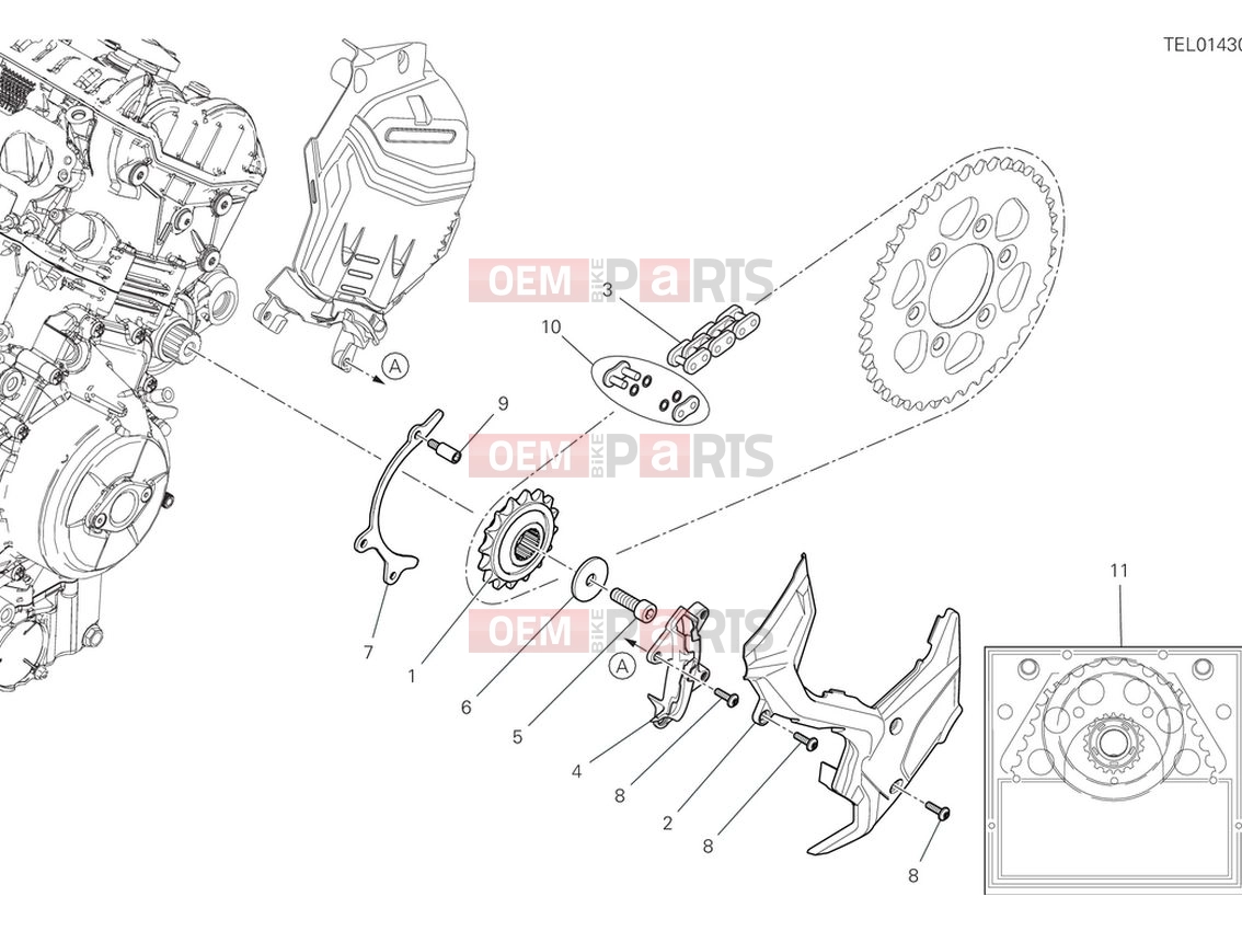 DUCATI 2024 Multistrada V4 Front sprocket & chain