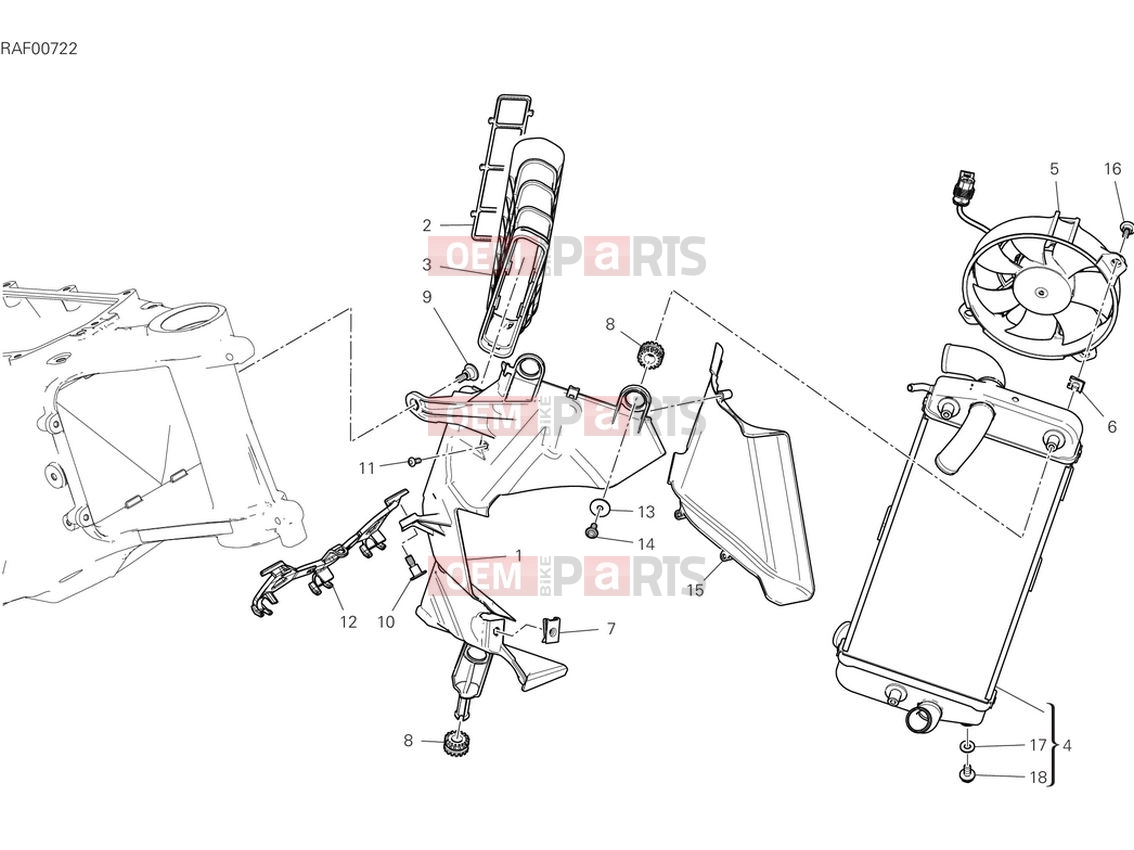 DUCATI 2024 Multistrada V4 Radiator - left side