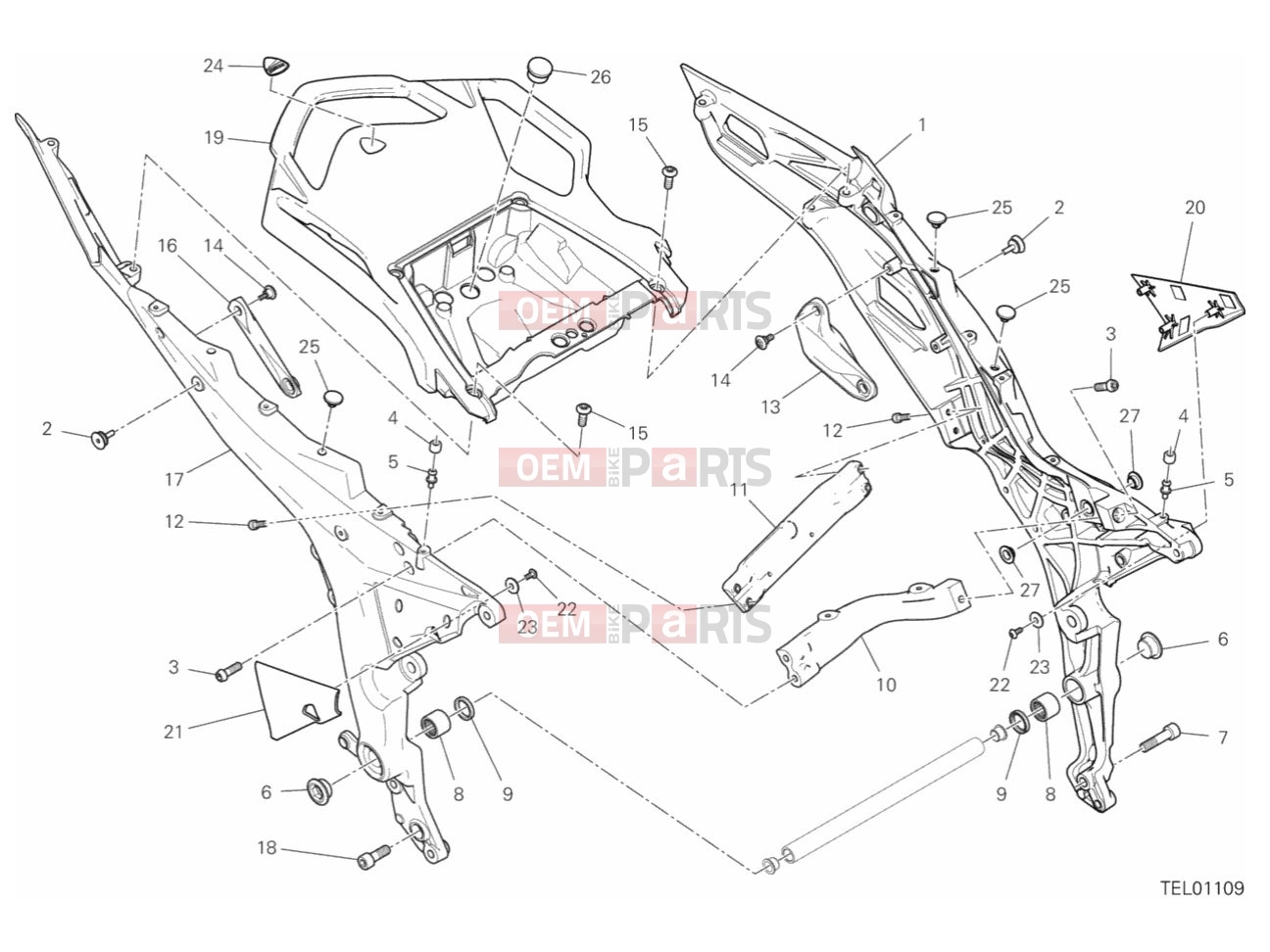 DUCATI 2019 Multistrada 1260 S Touring REAR FRAME COMP.