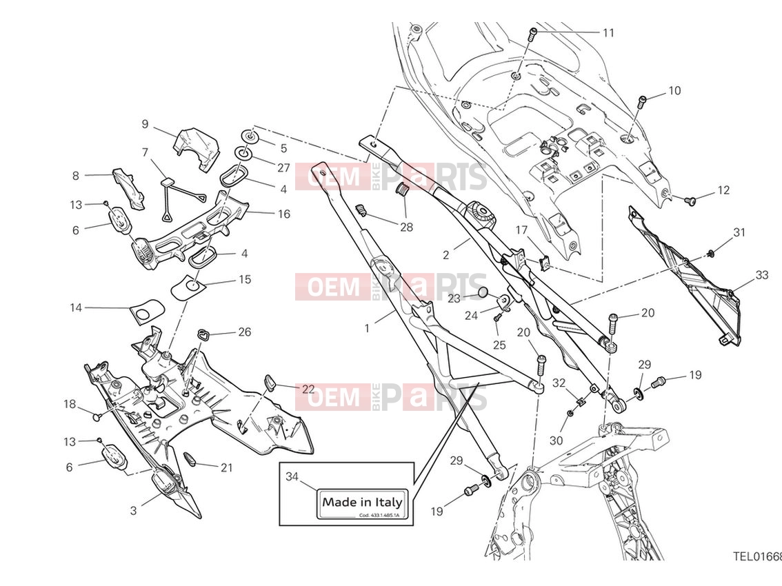 DUCATI 2024 Multistrada V4 S Rear subframe