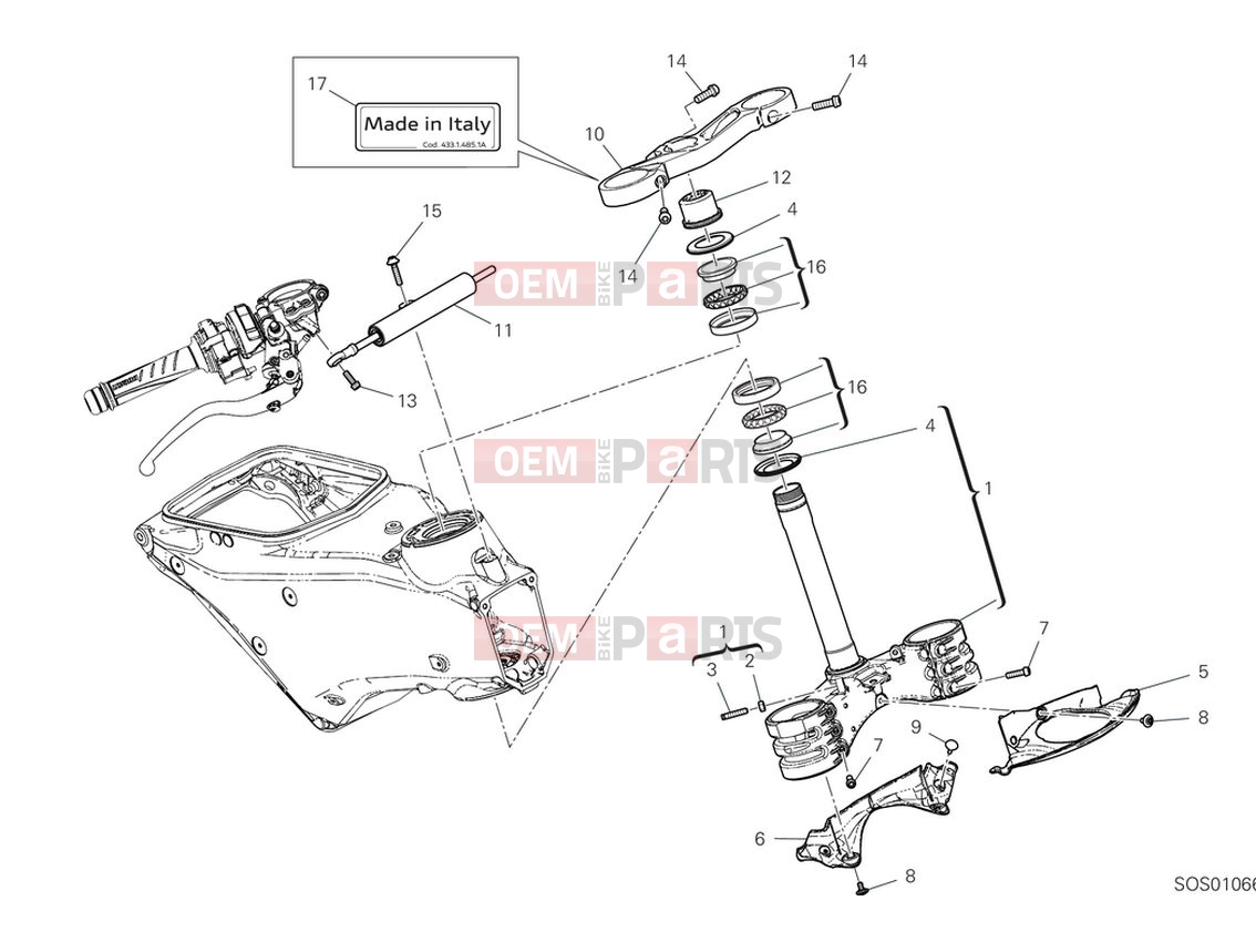 DUCATI 2024 Panigale V2 Steering assembly