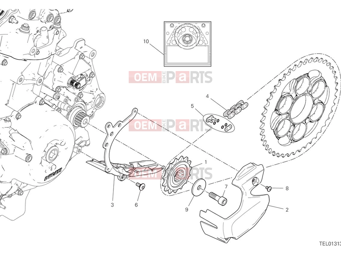 DUCATI 2024 Panigale V2 Front sprocket & chain