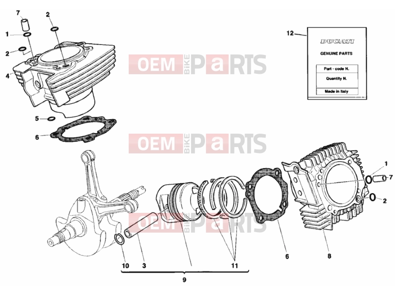 DUCATI 1998 Monster 900 Cromo CYLINDER - PISTON » ENGINE CASE