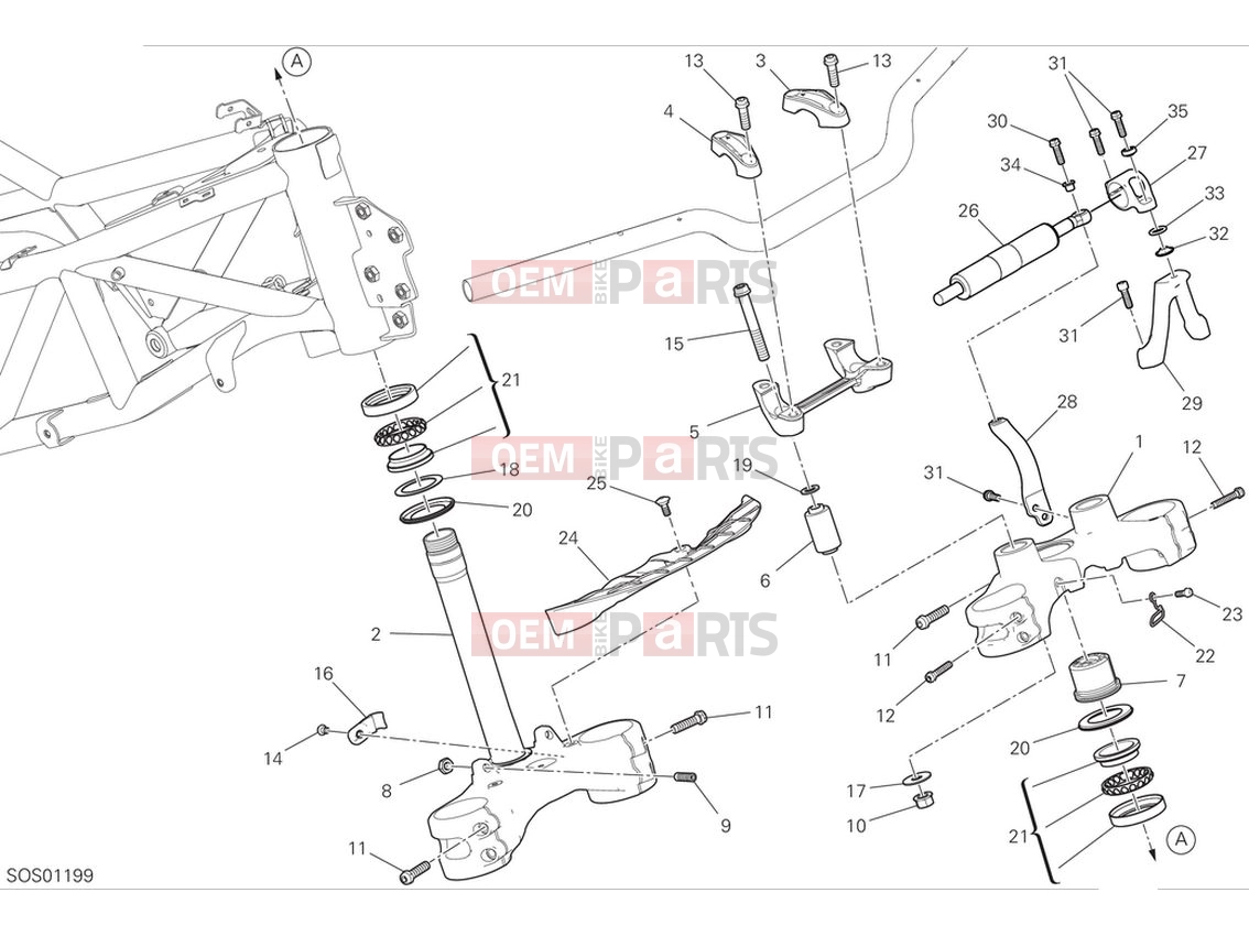 DUCATI 2024 DesertX Steering assembly