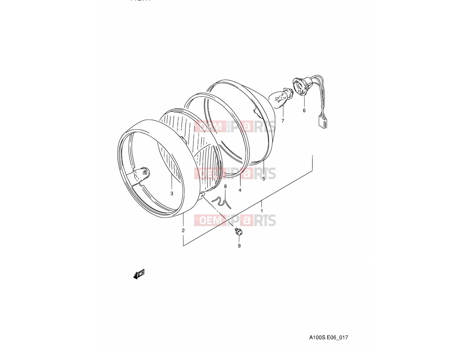 SUZUKI A100 R (1994) 17 - HEADLAMP (E06)