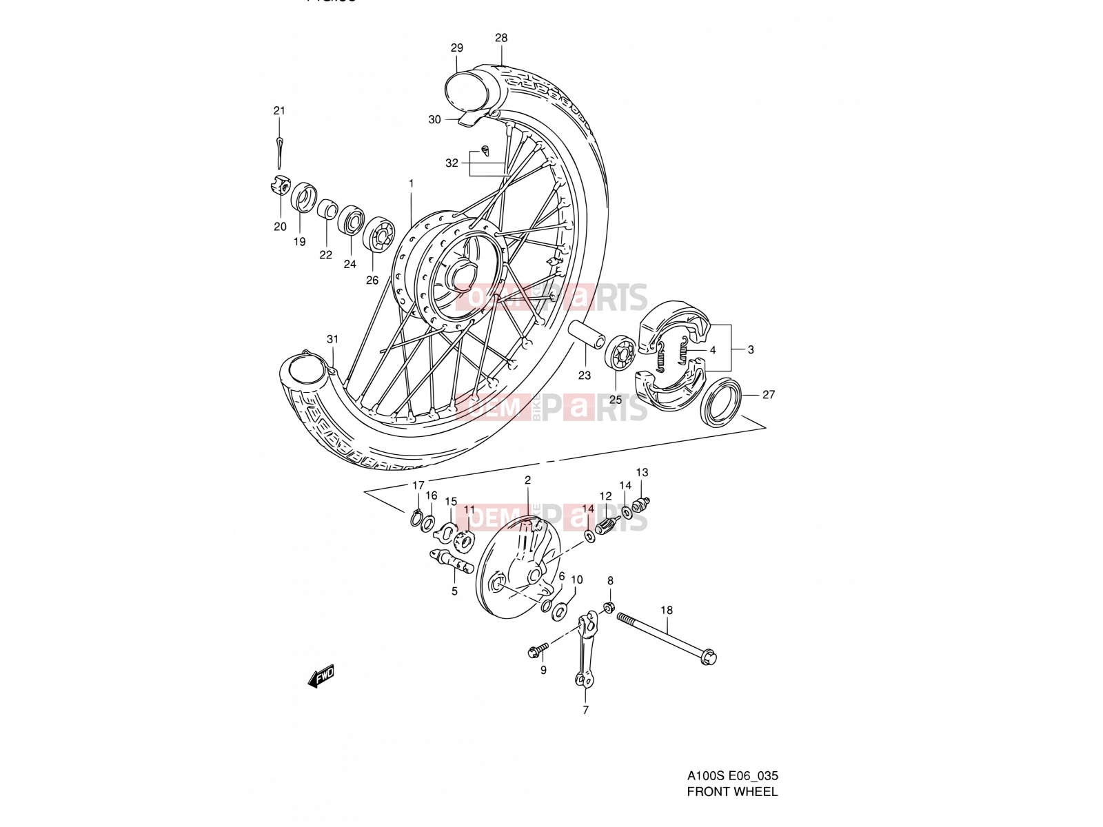 SUZUKI A100 R (1994) 35 - FRONT WHEEL