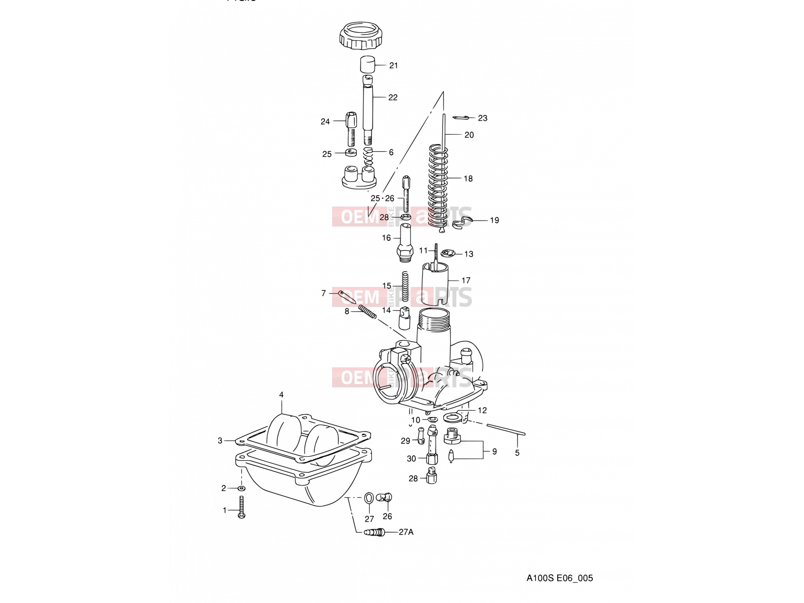 SUZUKI A100 S (1995) 5 - CARBURETOR (E06,P06)