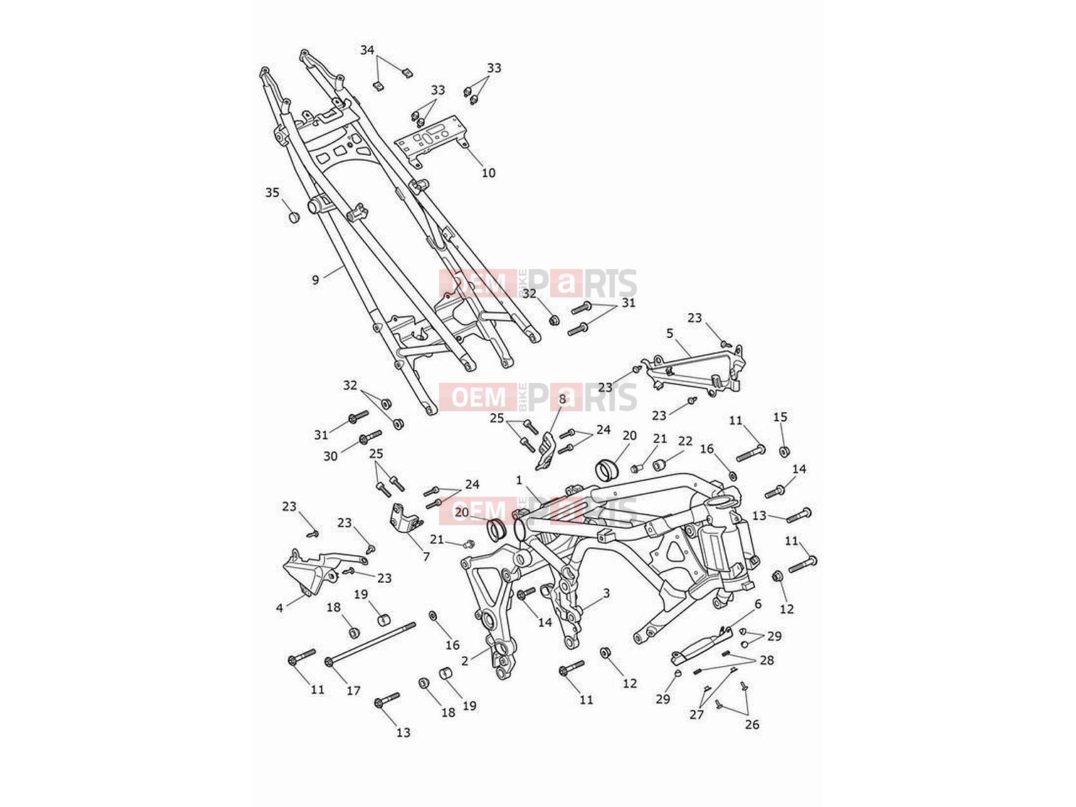 Triumph 2024 Tiger 1200 GT Explorer Frame & subframe