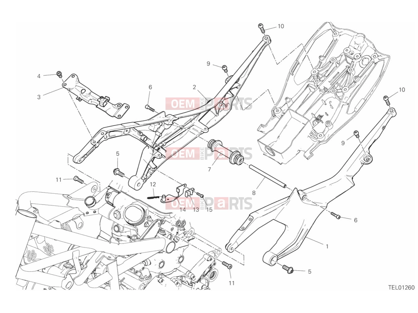 DUCATI 2019 Diavel 1260 S REAR FRAME COMP.