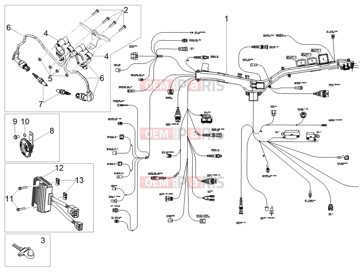MOTOGUZZI V85 TT Travel Pack (EU) Electrical systems » Front electrical system