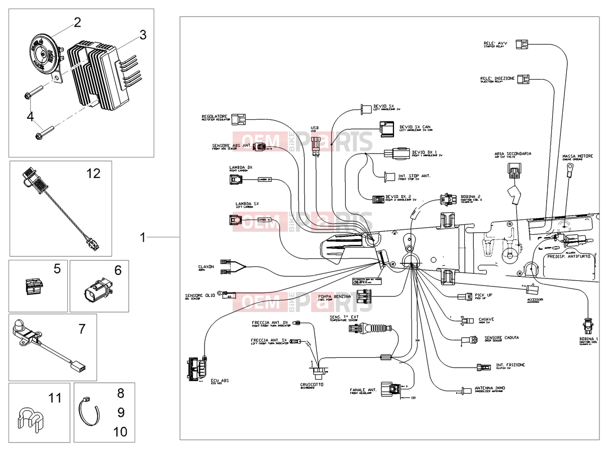 MOTOGUZZI V7 Stone Corsa 850 (EU) Electrical systems » Front electrical system