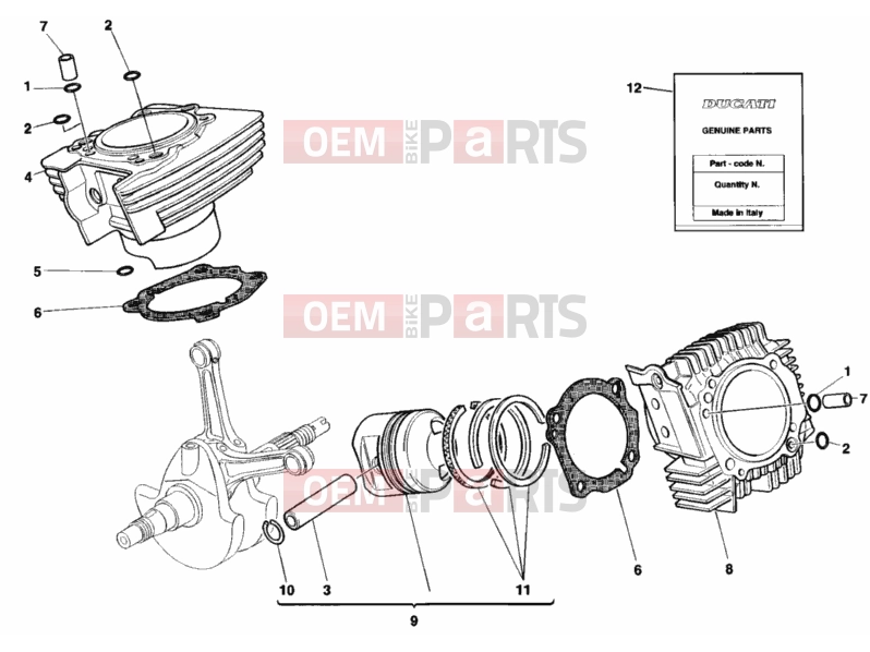 DUCATI 1998 Monster 900 S CYLINDER - PISTON » ENGINE CASE