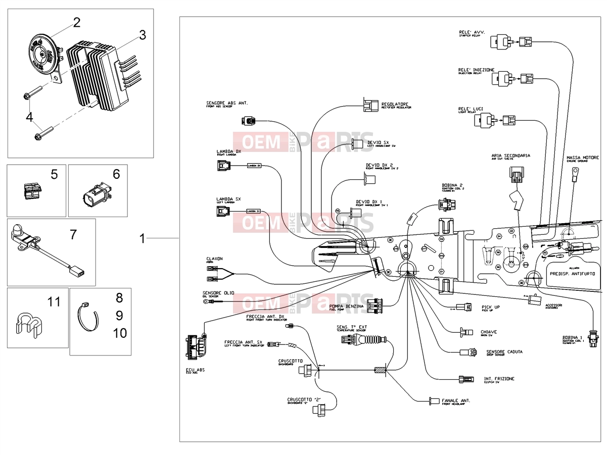 MOTOGUZZI V7 Special 850 (EU, UK) Electrical systems » Front electrical system