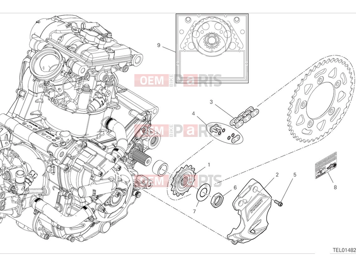 DUCATI 2024 Monster Front sprocket & chain