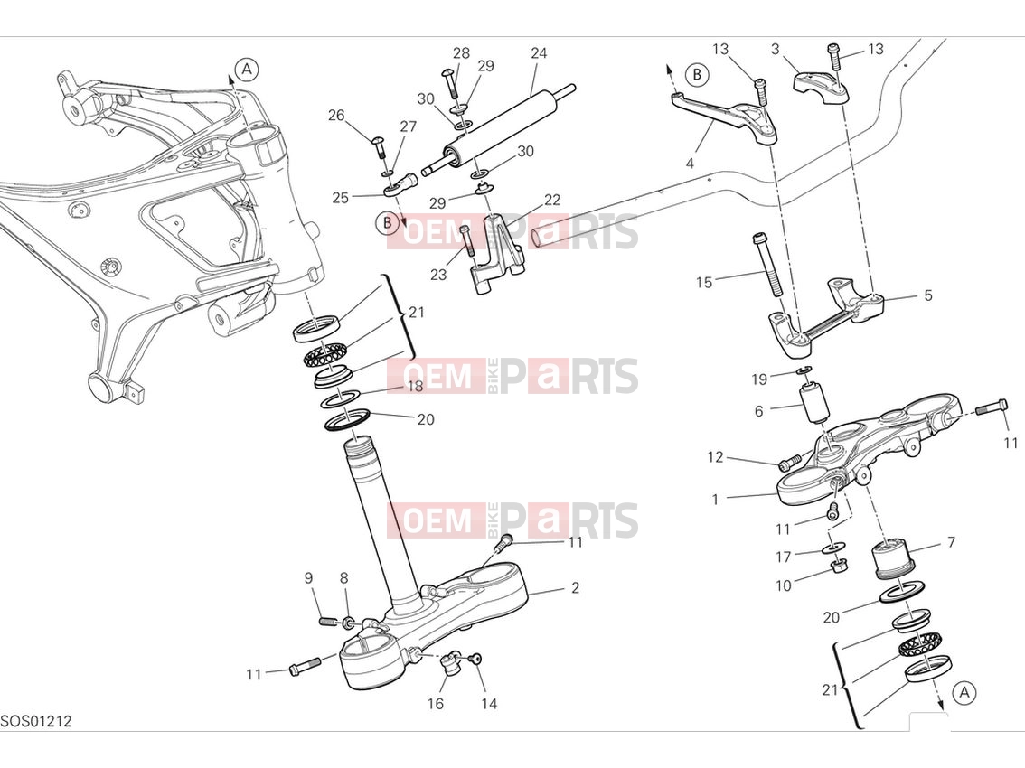 DUCATI 2024 Monster SP Steering assembly