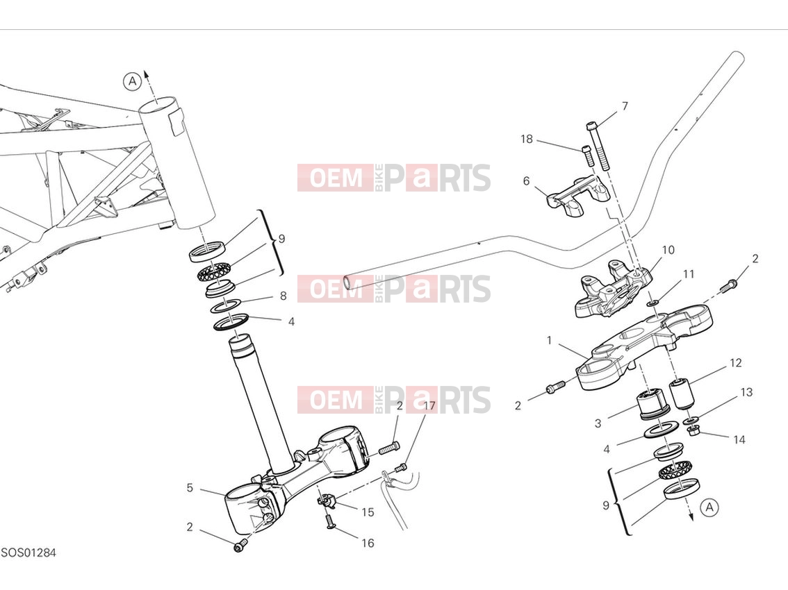 DUCATI 2024 Scrambler Full Throttle Steering assembly