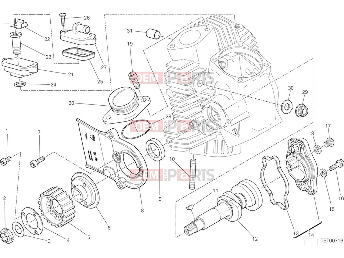 DUCATI 2024 Scrambler Nightshift Horizontal cylinder head timing