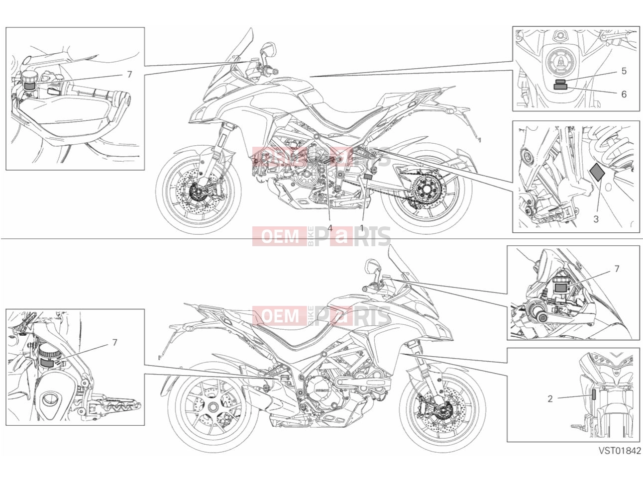 DUCATI 2019 Multistrada 1260 S LABEL, WARNING