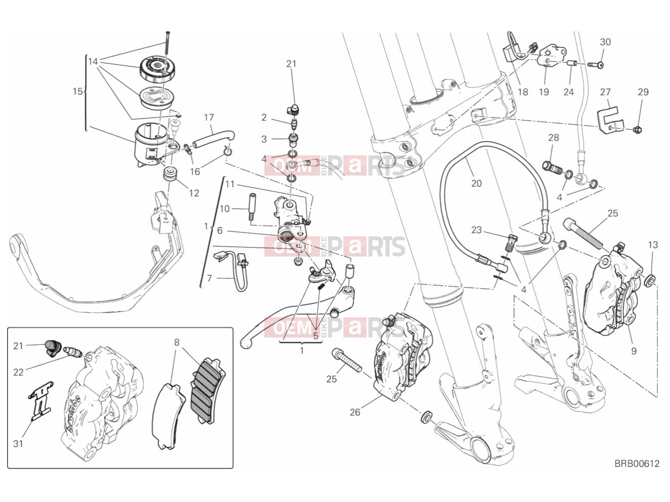 DUCATI 2019 Multistrada 1260 S FRONT BRAKE SYSTEM