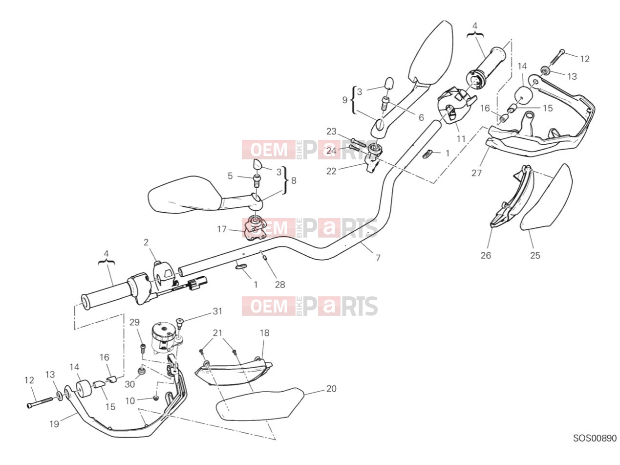DUCATI 2019 Multistrada 1260 S HANDLEBAR