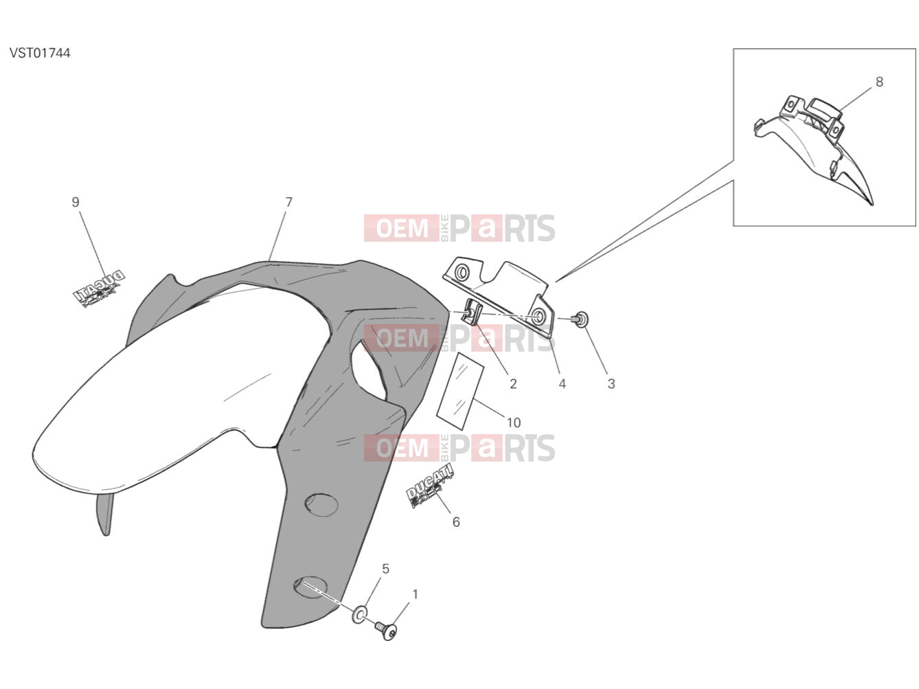 DUCATI 2019 Multistrada 1260 S FRONT MUDGUARD