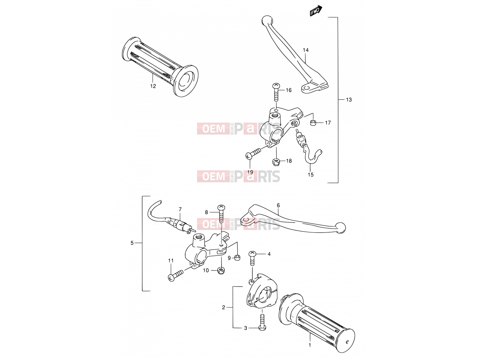 SUZUKI AE50 L (1990) Sepia (E24) 33 - HANDLE SWITCH