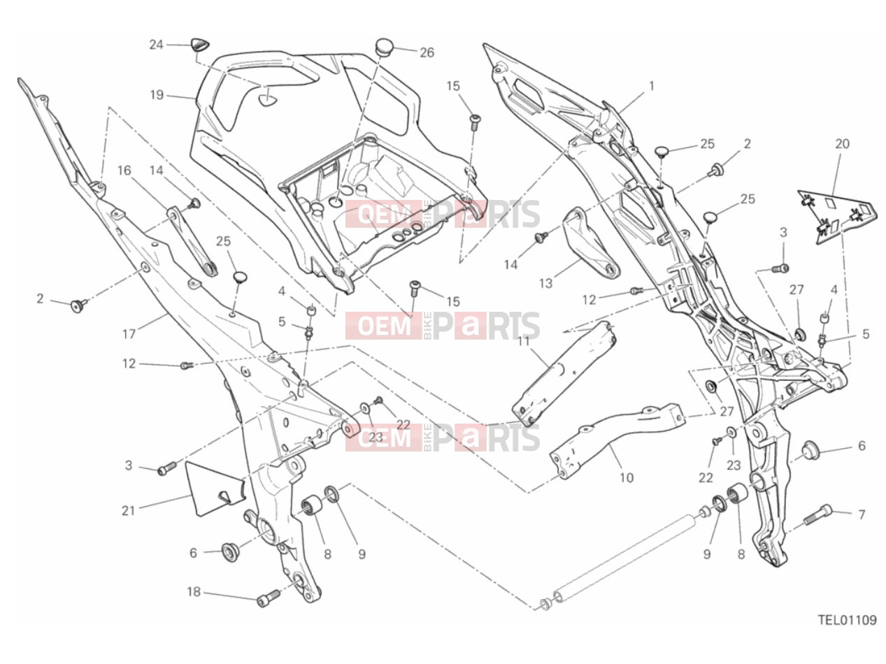 DUCATI 2018 Multistrada 1260 S Touring REAR FRAME COMP.