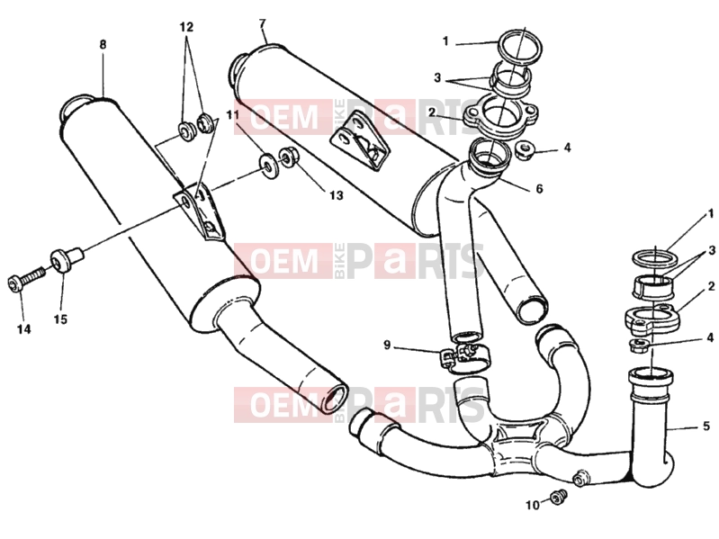 DUCATI 1998 900 SS Final Ed. EXHAUST SYSTEM » EXHAUST SYSTEM