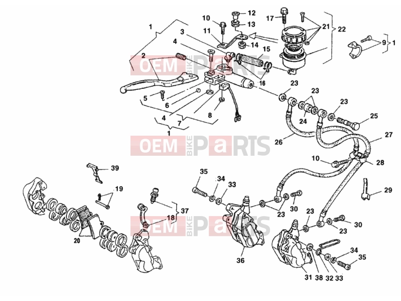 DUCATI 1998 900 SS Final Ed. FRONT BRAKE SYSTEM » BRAKING SYSTEM