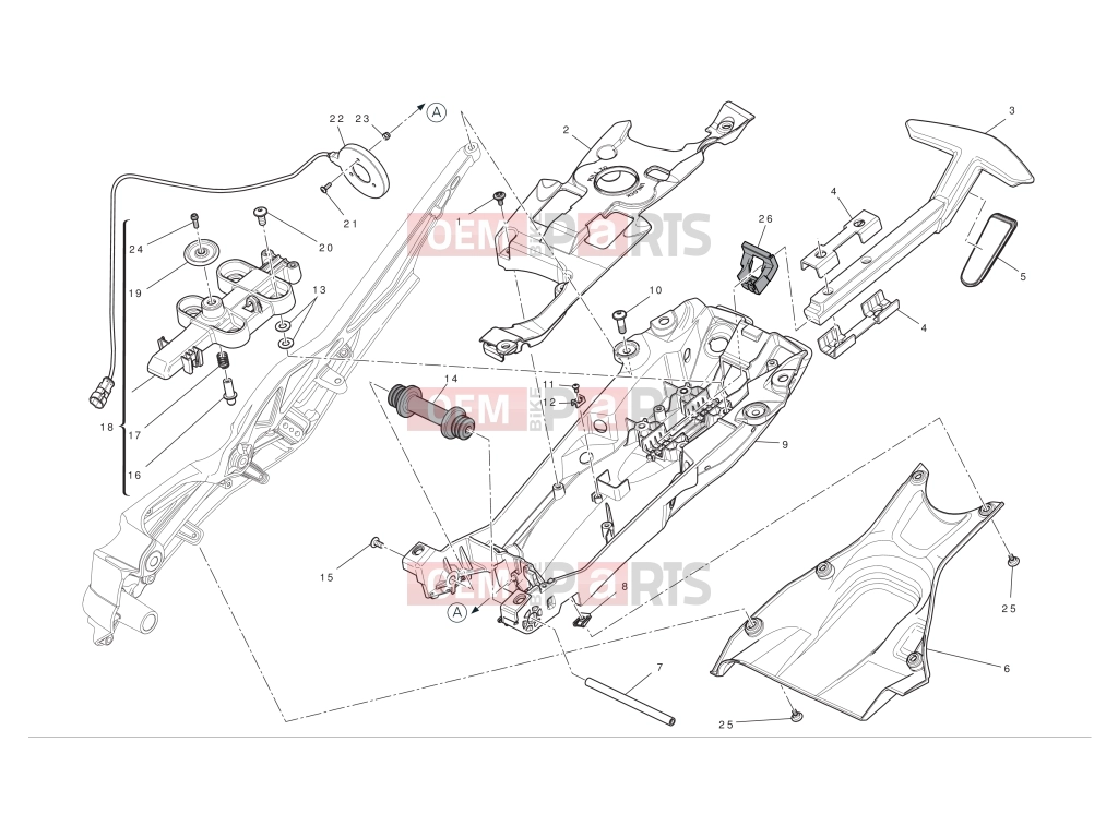 DUCATI 2012 Diavel AMG Rear subframe